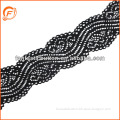polyester flower shape embroidery woven elastic lace braid